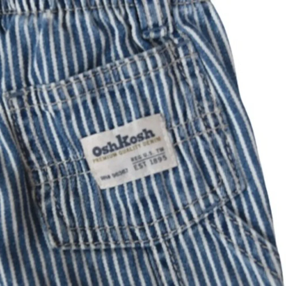 OshKosh Carpenter Shorts Stripe Baby 6M Retro Americana Workwear